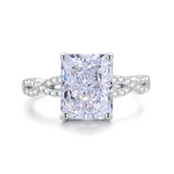 Radiant Cut engagement Ring with Twisted Band