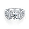 1.0ct &2.0ct Moissanite Engagement Men's Ring in Sterling Silver