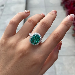 Gorgeous Halo Cushion Cut Paraiba Tourmaline Engagement Ring