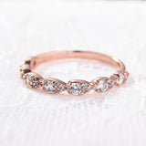 Rose Golden Tone Half Eternity Stackable Wedding Band