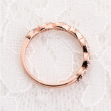 Rose Golden Tone Half Eternity Stackable Wedding Band