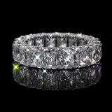 4ct Princess Cut Sterling Silver Handmade Wedding Band Ring