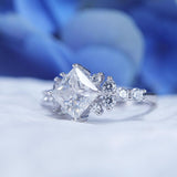 ShineofDiamond Retro Design Princess Cut Moissanite Ring