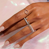 Stackable Pavé Open Band Ring in Sterling Silver