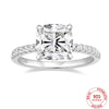 Sparkling Solitaire Cushion Cut Engagement Ring in Sterling Silver