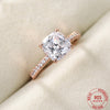 Sparkling Solitaire Cushion Cut Engagement Ring in Sterling Silver