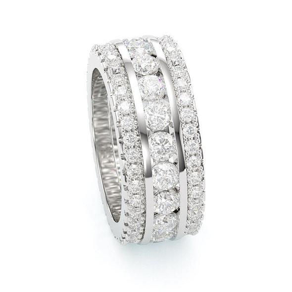 Round Cut Eternity Anniversary Wedding Band