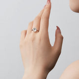 Oval Cut Solitaire Engagement Ring In Sterling Silver