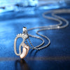 Cute Feets Sterling Silver Necklace For 'Mother's Day'
