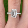 Classic Emerald Cut Engagement Ring In Sterling Silver