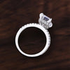 Classic Emerald Cut Engagement Ring In Sterling Silver