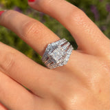 Exquisite Princess Cut Sterling Silver Party Engagement Ring For Women