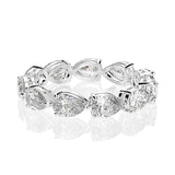 Exquisite Pear Cut Full Eternity Sterling Silver Wedding Band