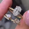 2 Pcs Elegant Oval Cut Golden Tone Bridal Set