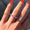 Exquisite Pear Cut Full Eternity Sterling Silver Wedding Band
