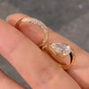 Stunning 2Pcs Pear Cut Sterling Silver Bridal Set