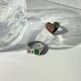Retro Heart Design Adjustable Open Rings