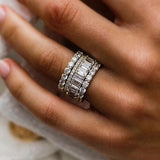 Luxury 4pcs Stackable Wedding Band Set In Sterling Silver