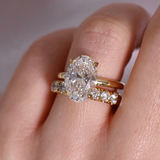 2Pcs Oval Cut Bridal Ring Sets in 925 Sterling Silver