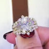 Exquisite 2 PCS Radiant Cut Sterling Silver Bridal Set