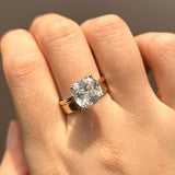 Stunning 2Pcs Cushion Cut Sterling Silver Bridal Set In Golden Tone