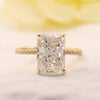 2PCS Radiant Cut Art Carved Bridal Ring Set