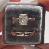 2 Pcs Classic Radiant Cut Sterling Silver Bridal Set