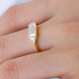 Geometric Moissanite Minimalist Luxury Ring in Sterling Silver