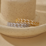 Stackable Pavé Open Band Ring in Sterling Silver