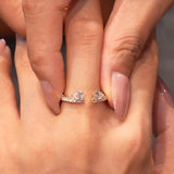 2PCS Oval Cut Insert Wedding Ring Set In Sterling Silver