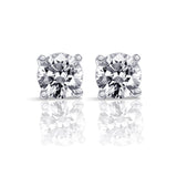 Round Cut 2.0ct Double Under Halo Diamond Stud Earrings
