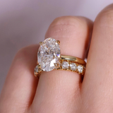 2Pcs Oval Cut Bridal Ring Sets in 925 Sterling Silver