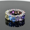 7.5ct Pear Cut Multi Color Rainbow Color Eternity Ring in Sterling Silver