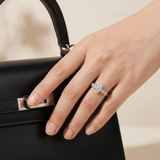 Marquise Cut D Color Moissanite Paved Sterling Silver Engagement Ring