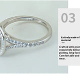 Classic Oval Double Halo Engagement Ring in Sterling Silver