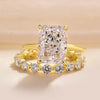 Stunning Radiant Cut Bridal Set In Sterling Silver
