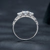 Stunning Three Stone Moissanite Sterling Silver Band