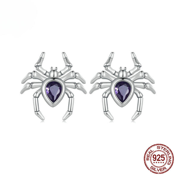 Halloween Spider Sterling Silver Stud Earring