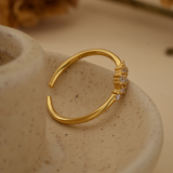 Stackable Pavé Open Band Ring in Sterling Silver