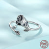 Halloween Rose ‌‌skeleton Sterling Silver Open Ring