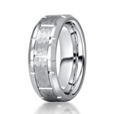 Vintage Hammered Texture Tungsten Steel Ring for Men and Women