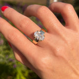 Wide Band Oval Elegant Vintage-Inspired Engagement Ring for Women