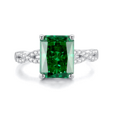 Radiant Cut engagement Ring with Twisted Band