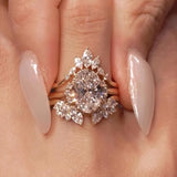 Luxury 3PCS Oval Cut Bridal Set In Sterling Silver