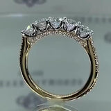 Five Stone Round Cut Sterling Silver Wedding Band