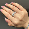 X Criss Cross Ring Wedding Half Eternity Band In Sterling Silver
