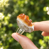 Natural Raw Citrine Crystal One-of-a-Kind Energy Ring