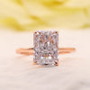 Stunning Radiant Cut Sterling Silver Bridal Set In Rose Golden Tone