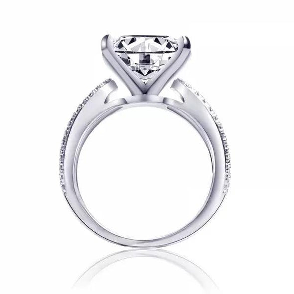 Princess Cut Engagement Ring in Sterling Silver