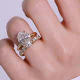 2Pcs Oval Cut Bridal Ring Sets in 925 Sterling Silver